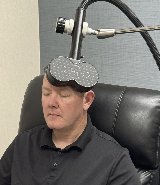 Veteran receiving TMS treatment at D2 Performance in Columbus, GA